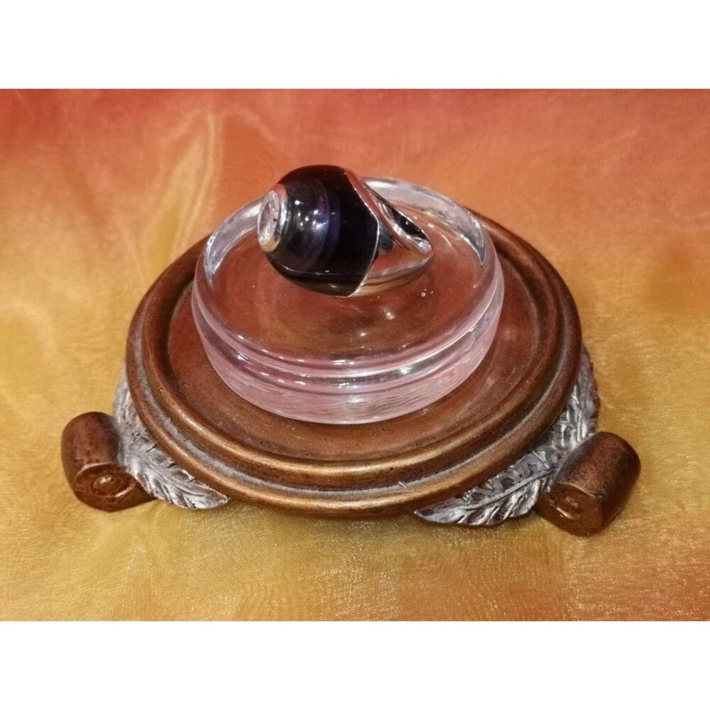 NEW Large Purple Cabochon Ring 23.7 gr. 925 Sterling Silver Size 9 - 9.5 in Box